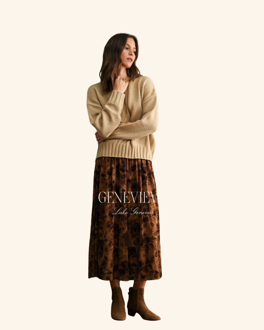 Fun2Fun Brown Floral Maxi Skirt