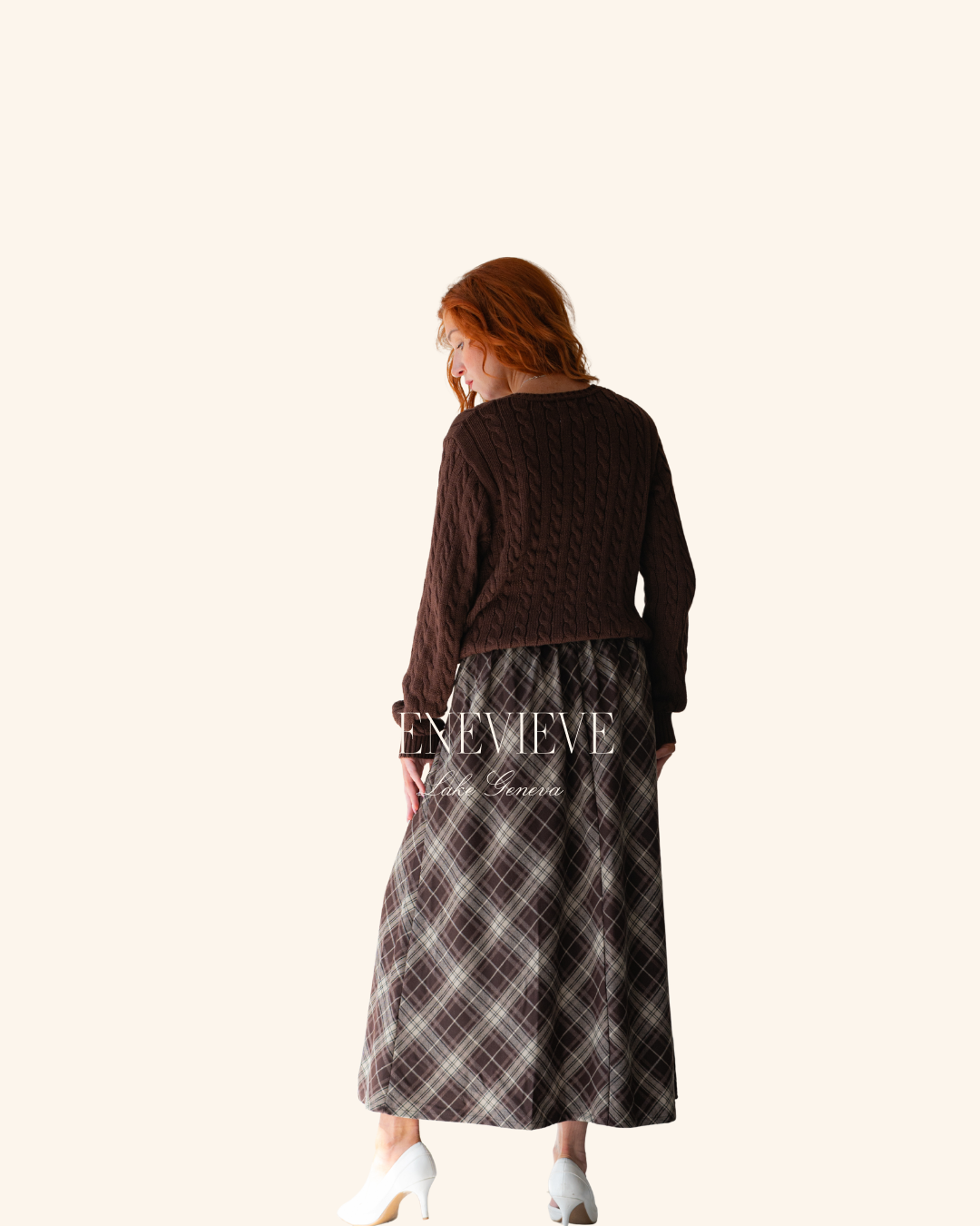Dress Forum Brown Plaid Midi W/Belt
