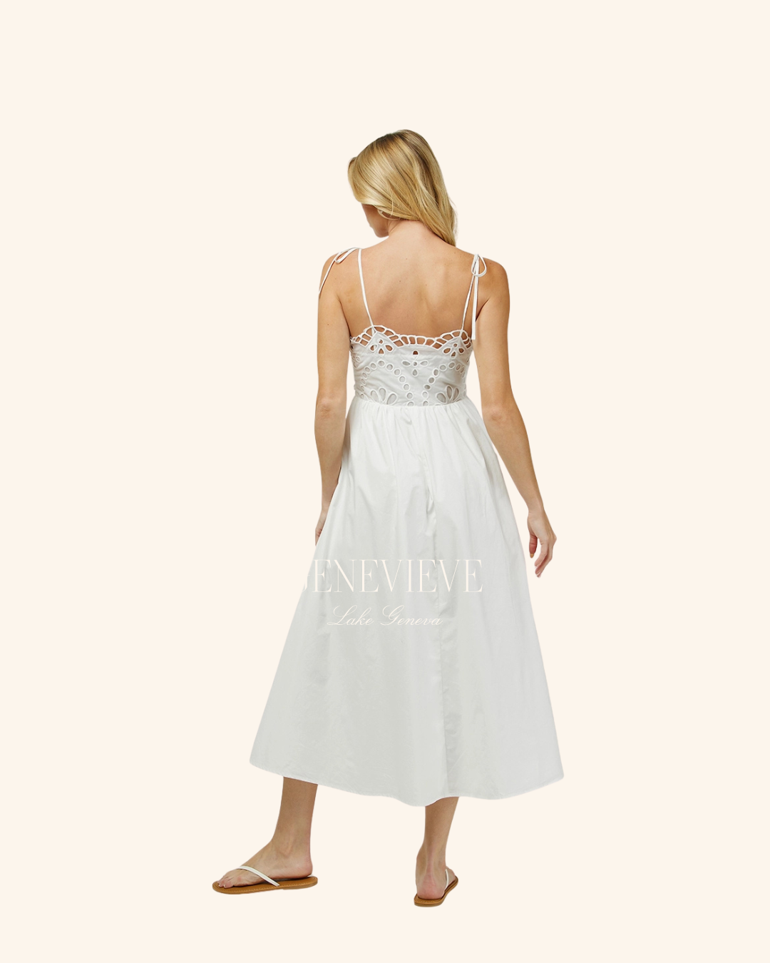 Needdii Eyelet Tie Maxi dress