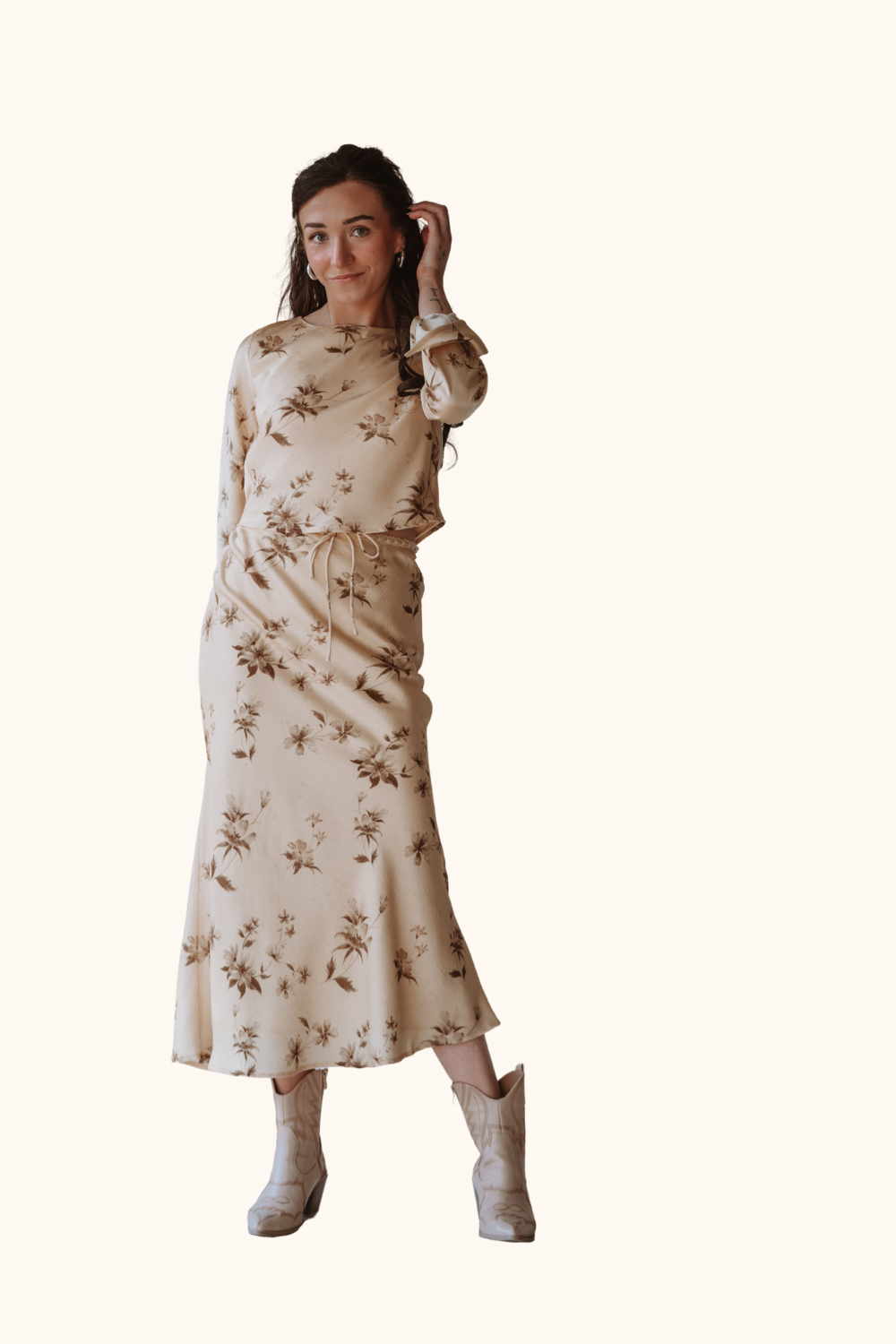 Emory Park Mid Bias Cut Satin Skirt