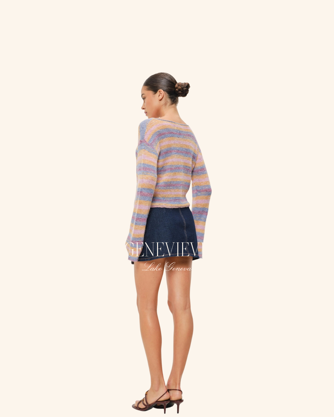 Pretty Garbage Multi Stripe Cropped Sweater