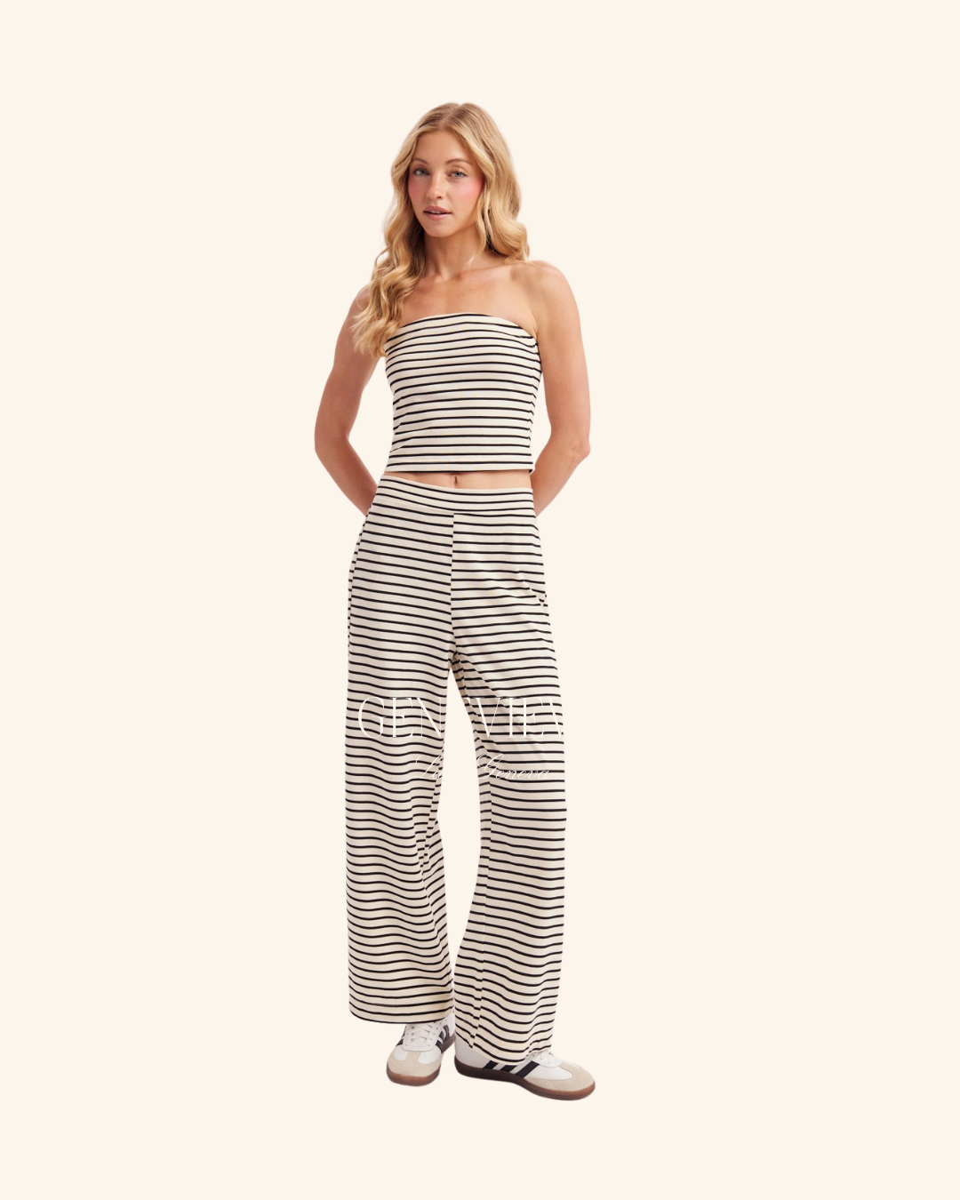 Blu Ivy Black Striped Pant