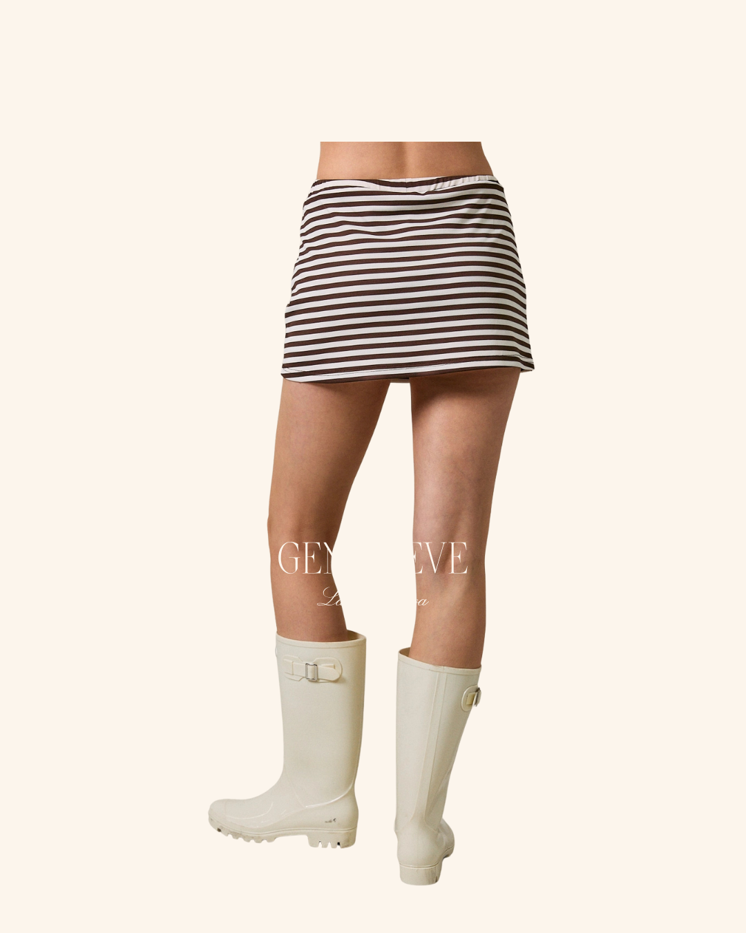 Le Lis Brown White Stripe Skort