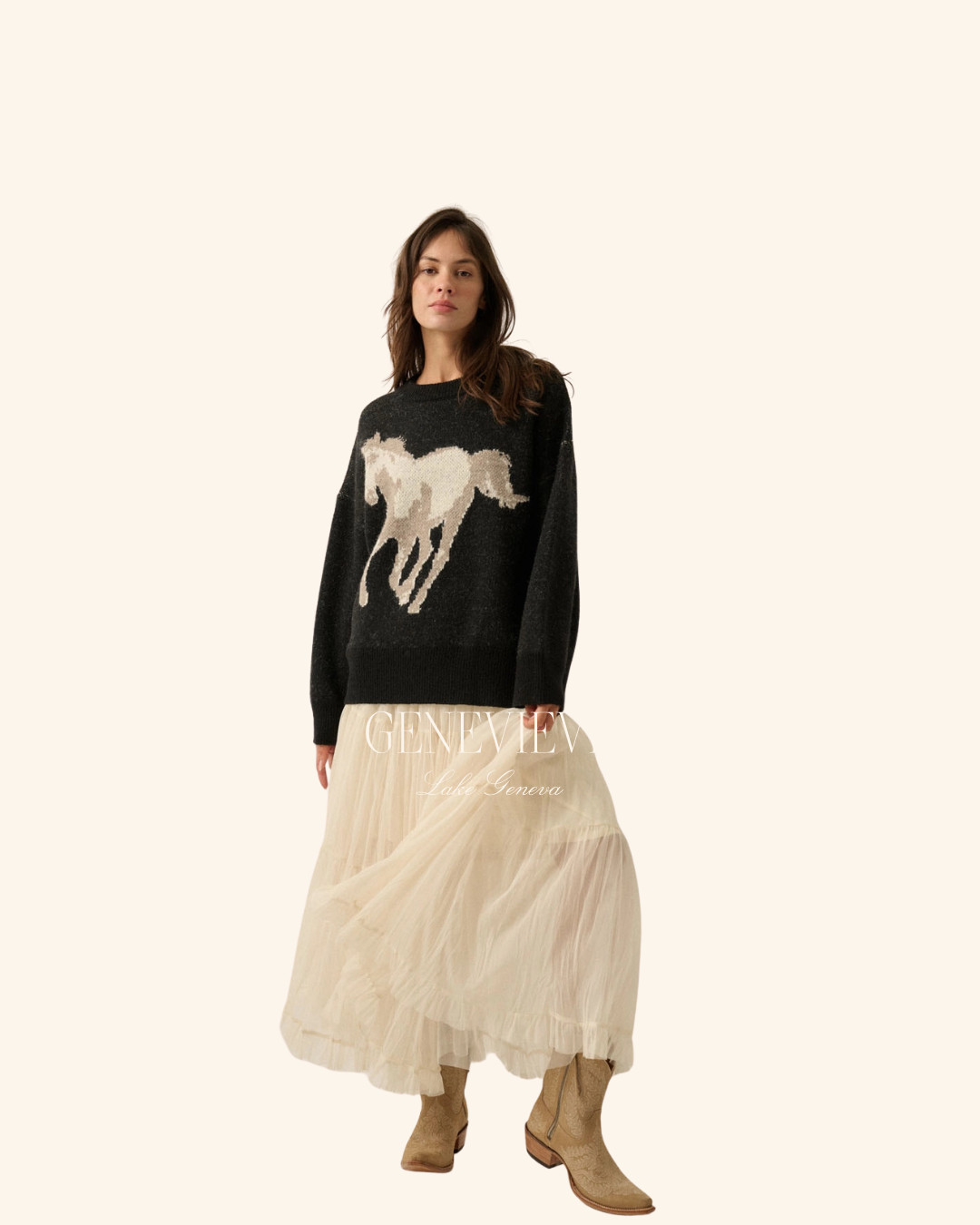 Promesa Horse Sweater Black