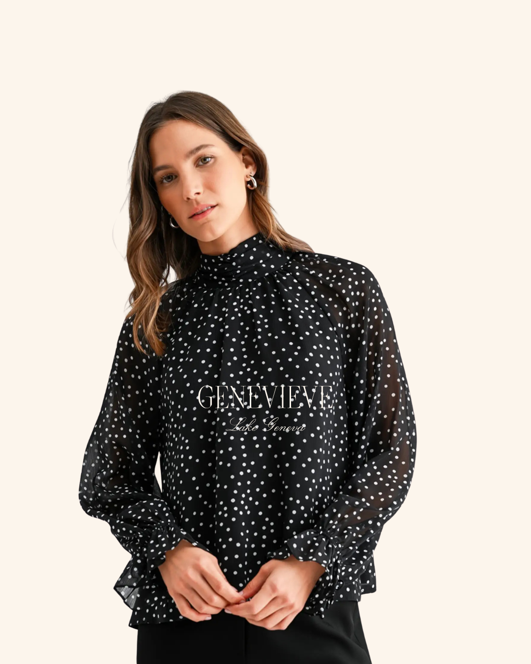 Fun2Fun Polka Dot Tie Blouse