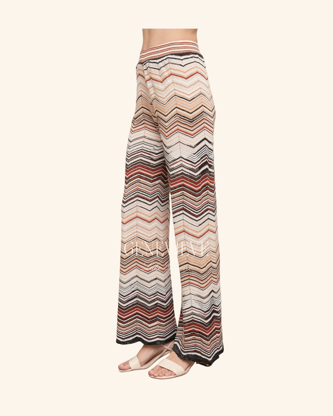 En Creme Multicolored Knit Long Pant