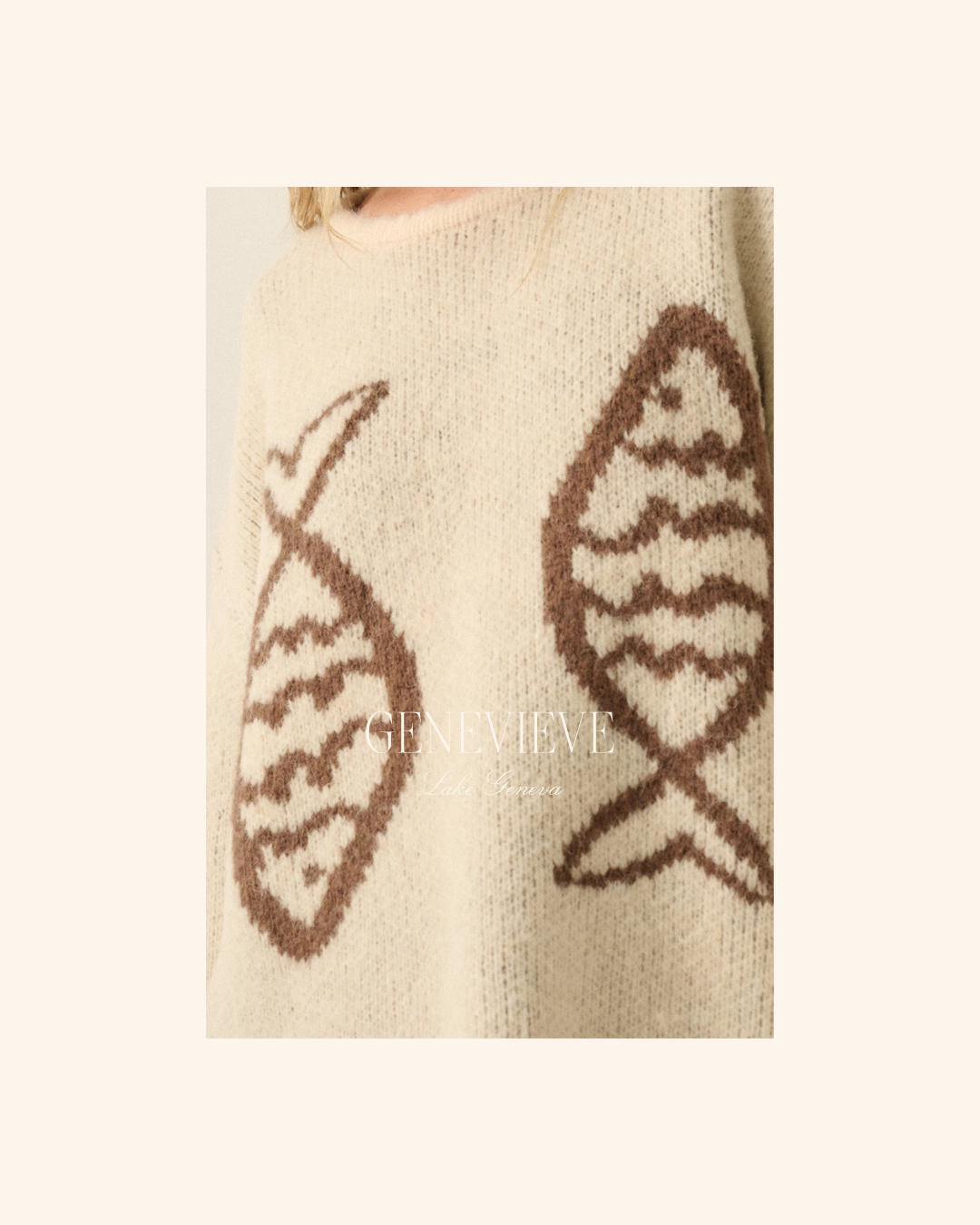 Promesa Cream Fish Sweater