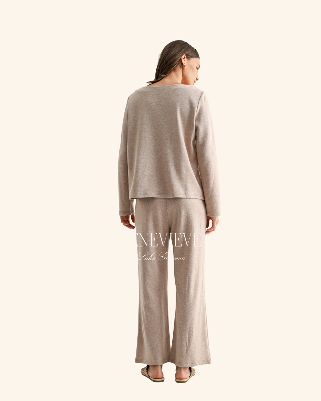 Fun2Fun Taupe Pintuck Top