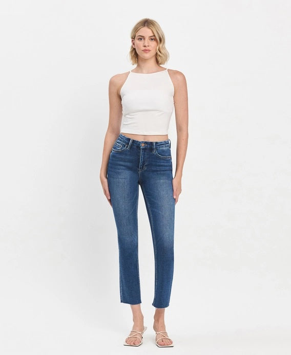 Vervet High Rise Crop Slim Straight Jeans