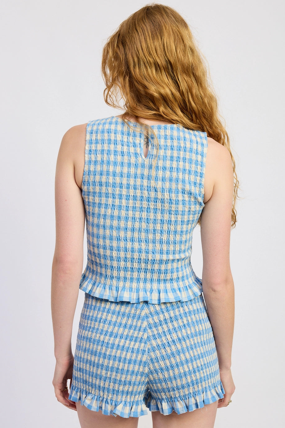 Emory Park Lettuce Hem Smocked Top