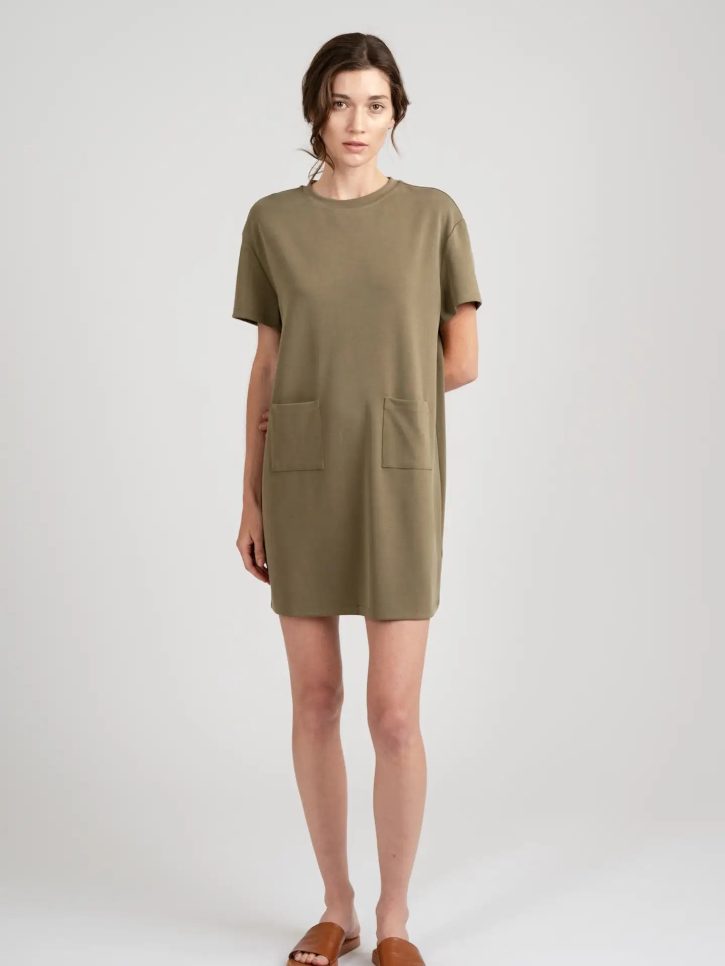 Elle Grey Casual T Shirt Mini Dress