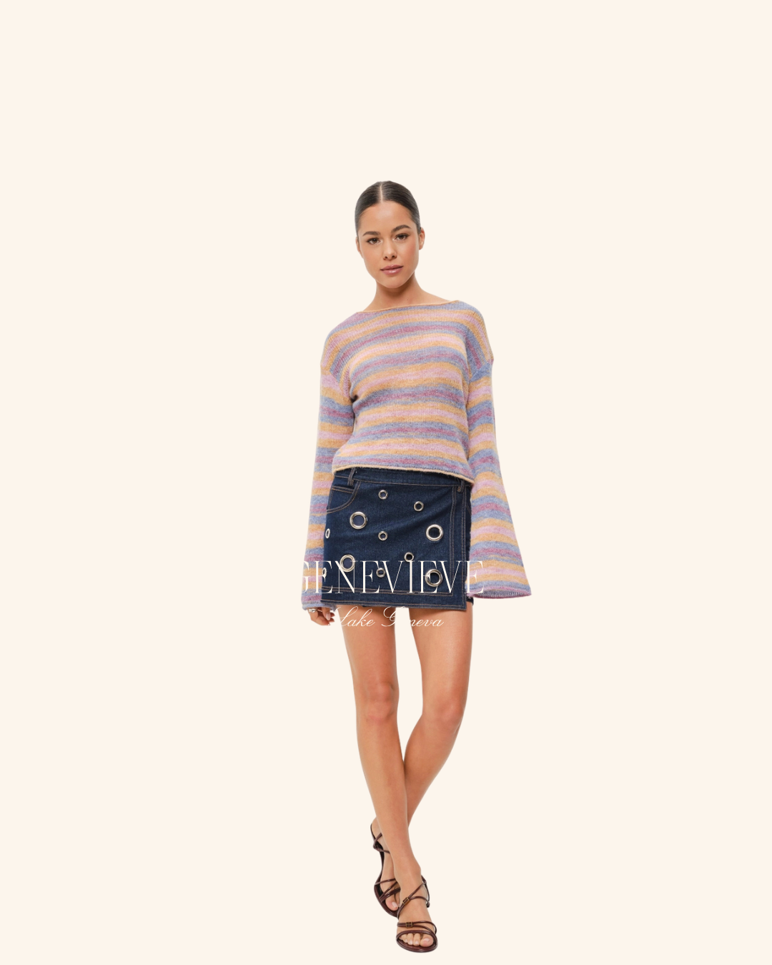 Pretty Garbage Multi Stripe Cropped Sweater