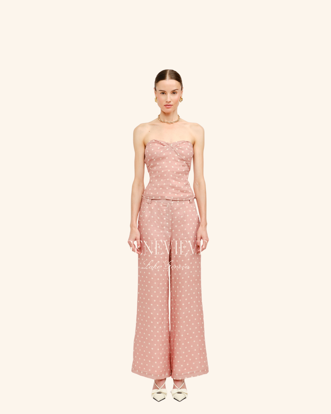 Sofie The Label Pink Polka dot Tube top