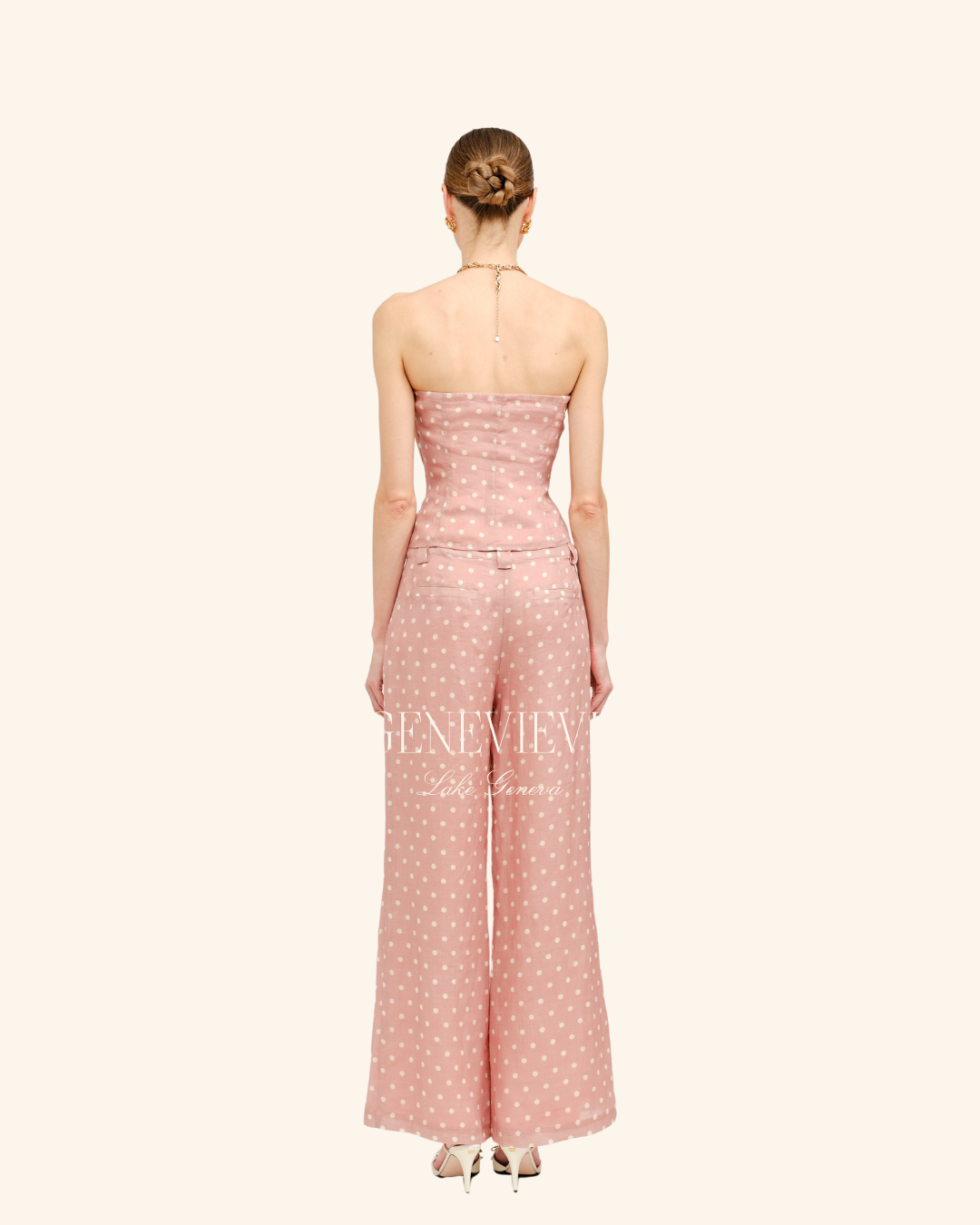 Sofie The Label Pink Polka dot Tube top