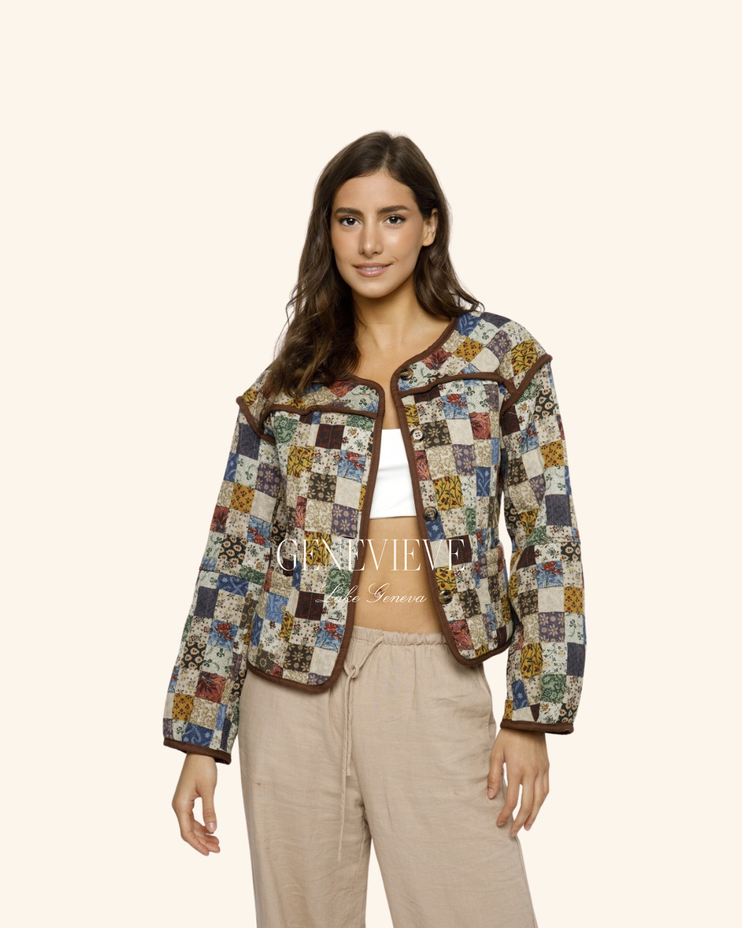 Storia Brown Multi Quilt Jacket