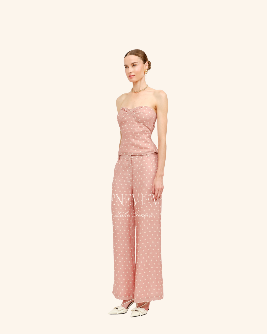 Sofie The Label Pink Polka dot Tube top