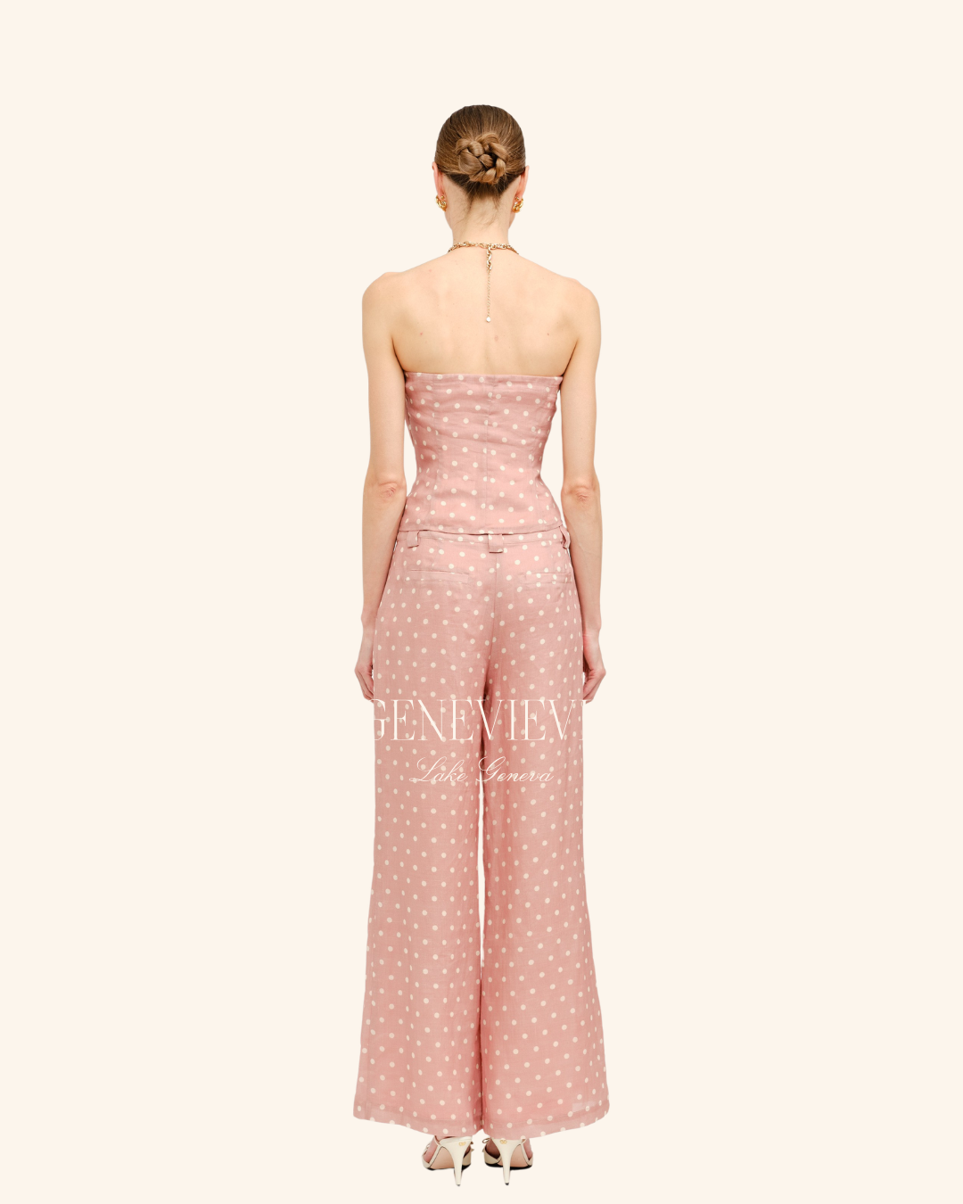 Sofie The Label Pink Polka dot Tube top