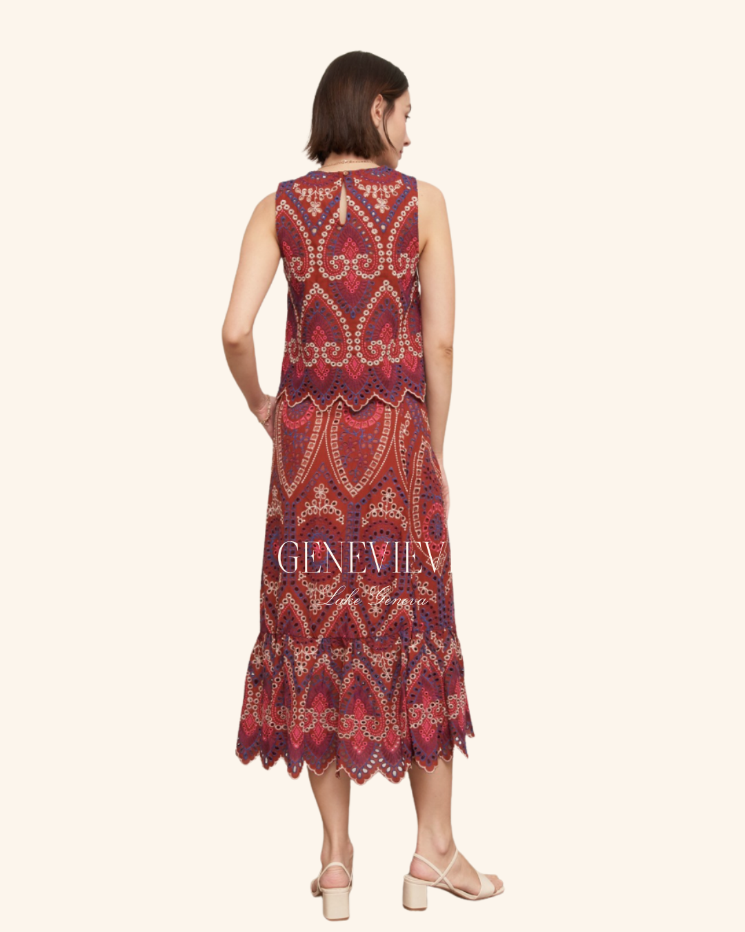 En Creme Brick Maxi Skirt