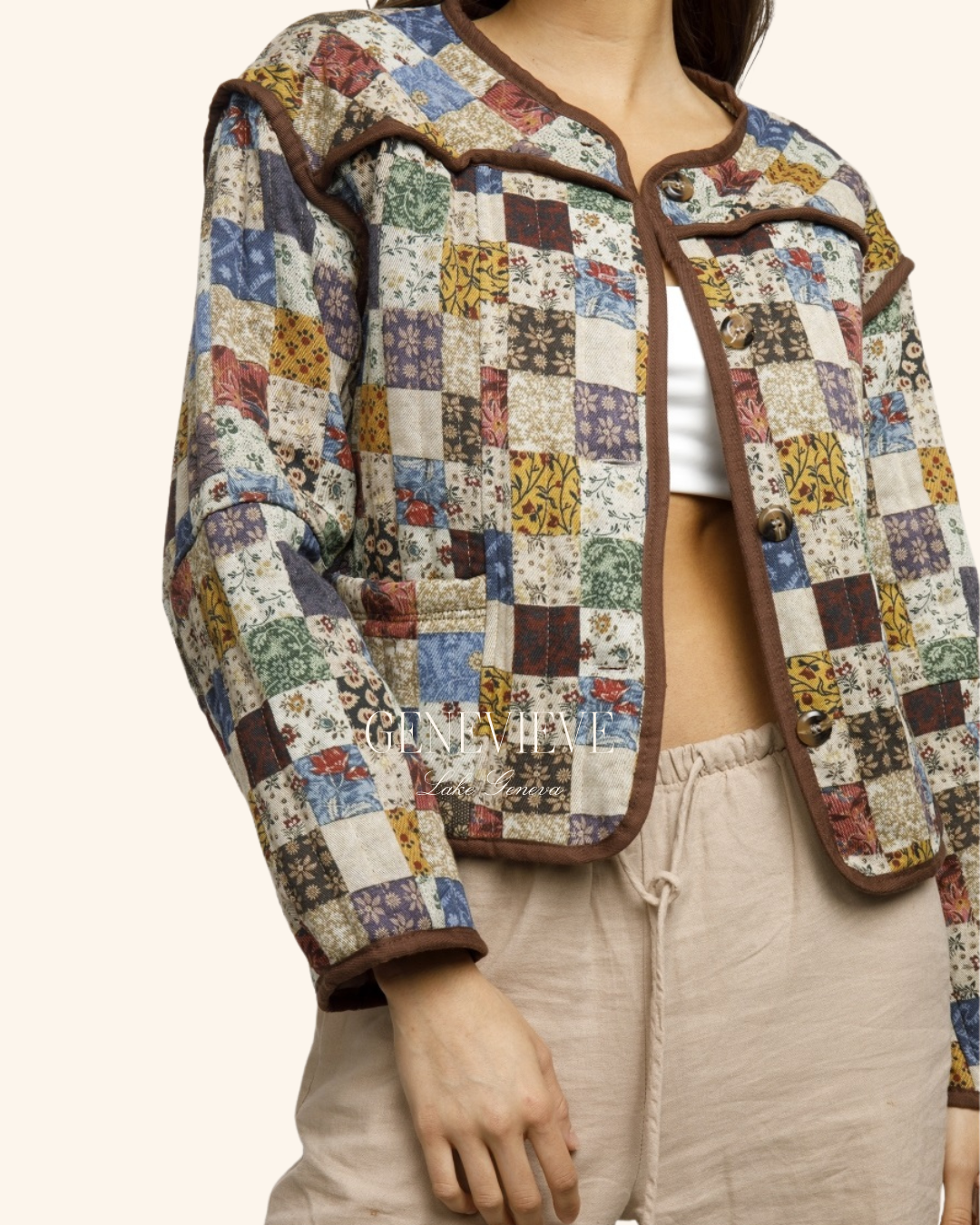 Storia Brown Multi Quilt Jacket