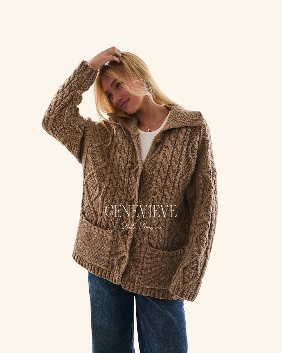 Le Lis Knit Collared Cardigan