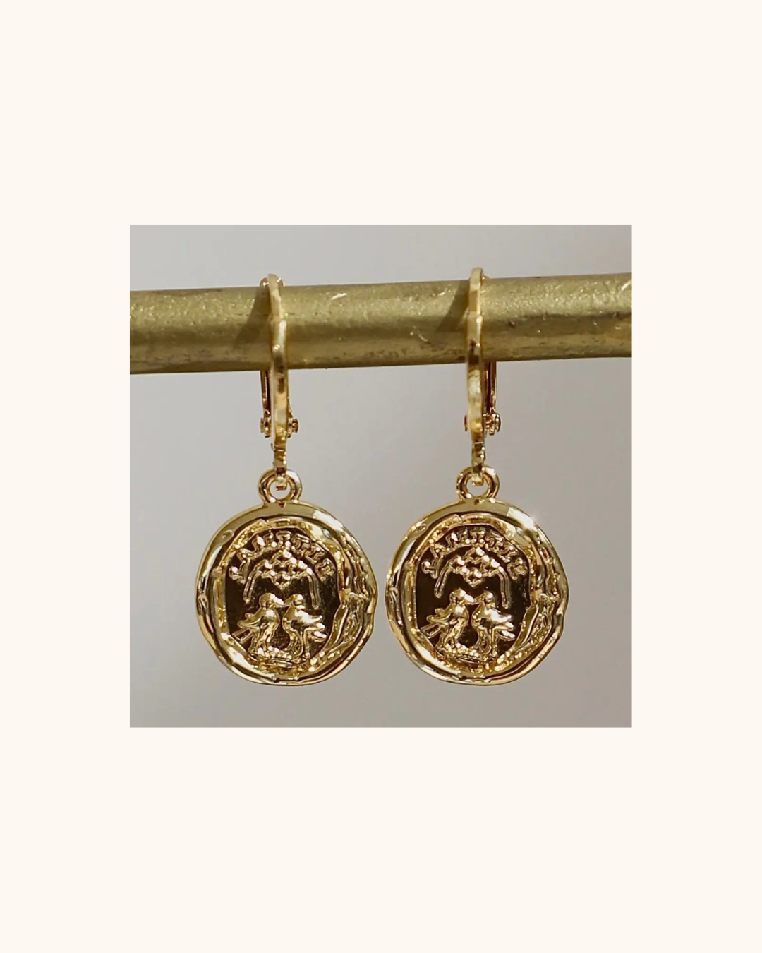 Katie Waltman Vintage Wax Seal Coin Huggies