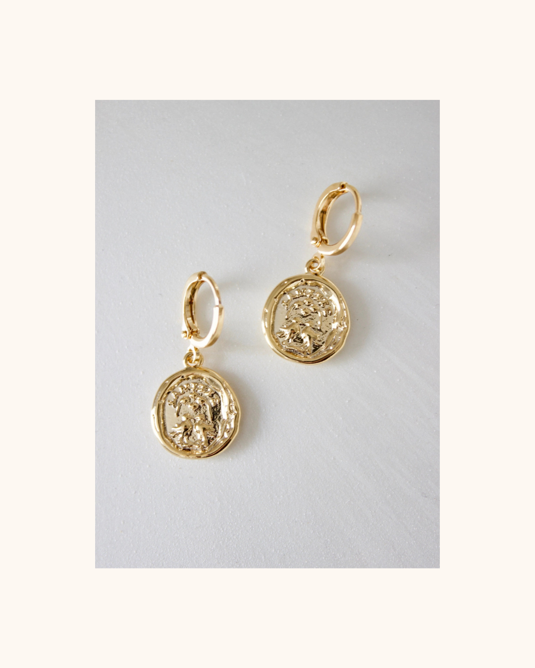 Katie Waltman Vintage Wax Seal Coin Huggies