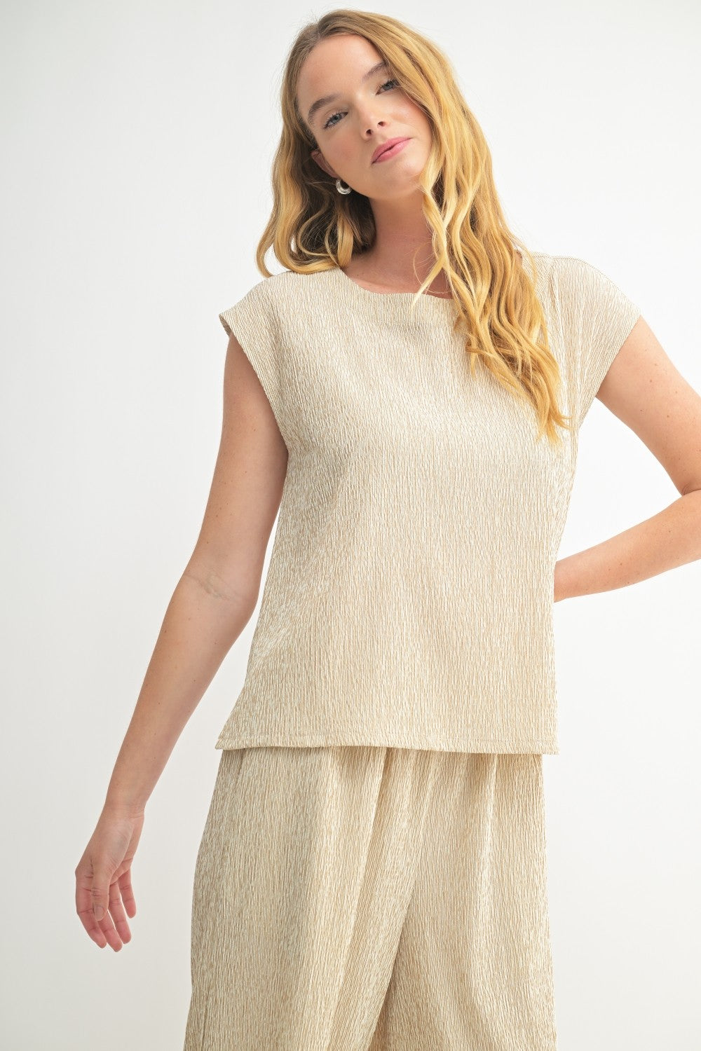 Fun2Fun Textured Cotton Sleeveless Top