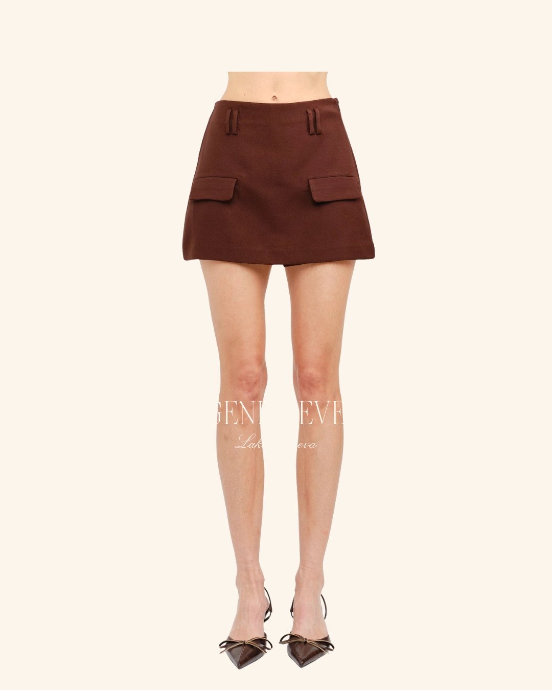 Sofie The Label Brown Pocket Detail Mini Skort