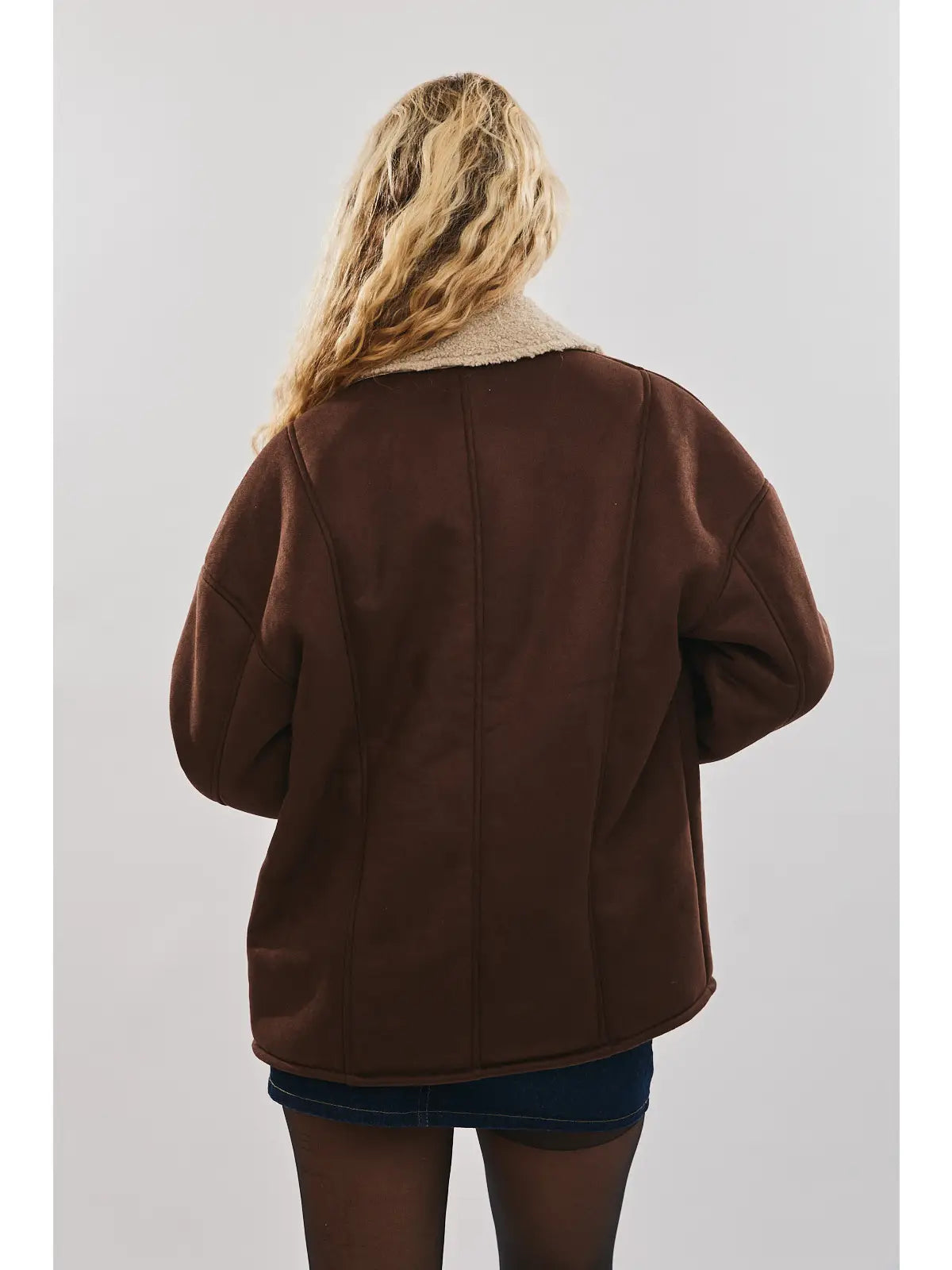 Le Lis Oversized Suede Shearling Jacket