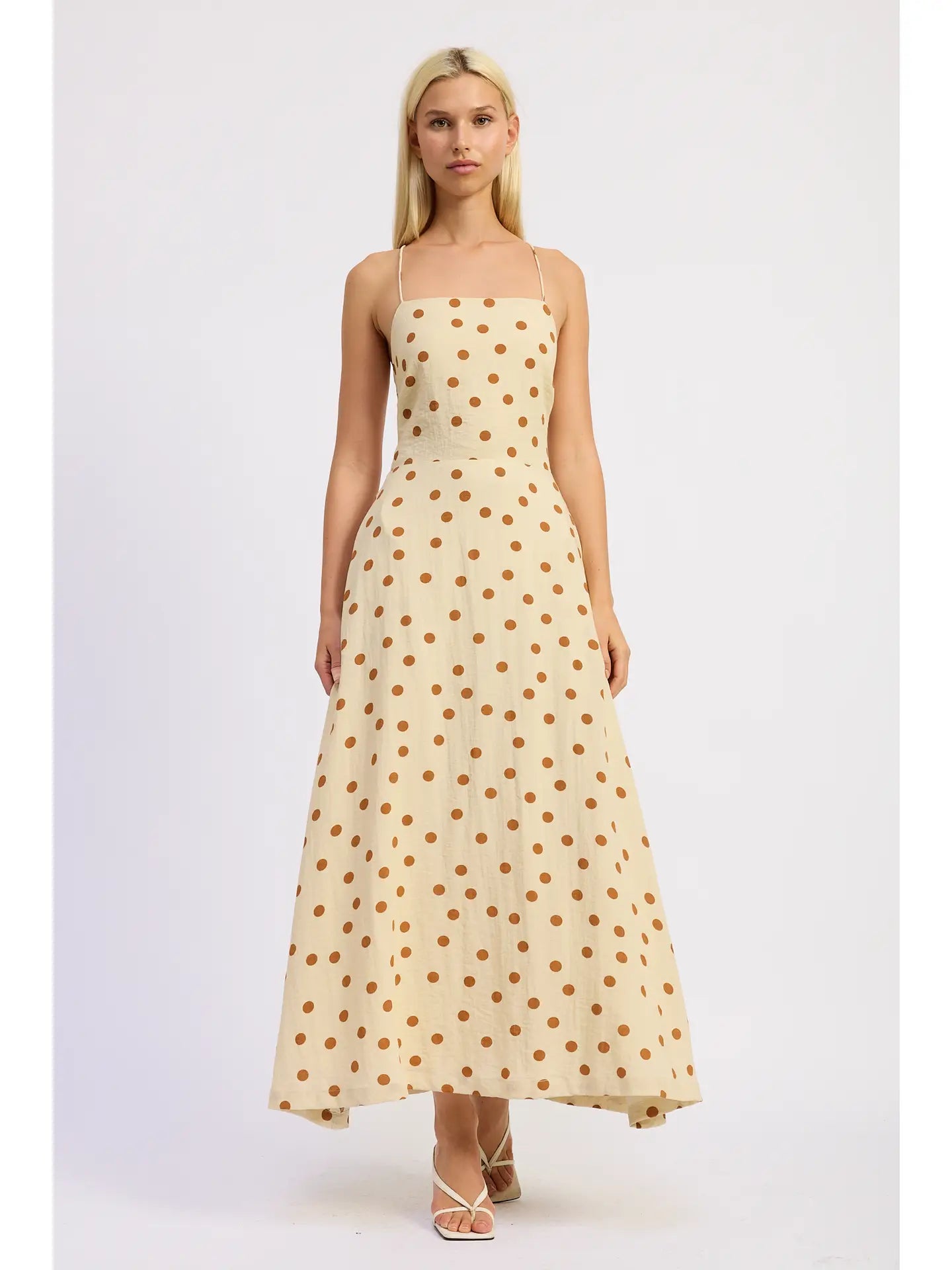 Emory Park Squared Neck Open Back Maxi Dress