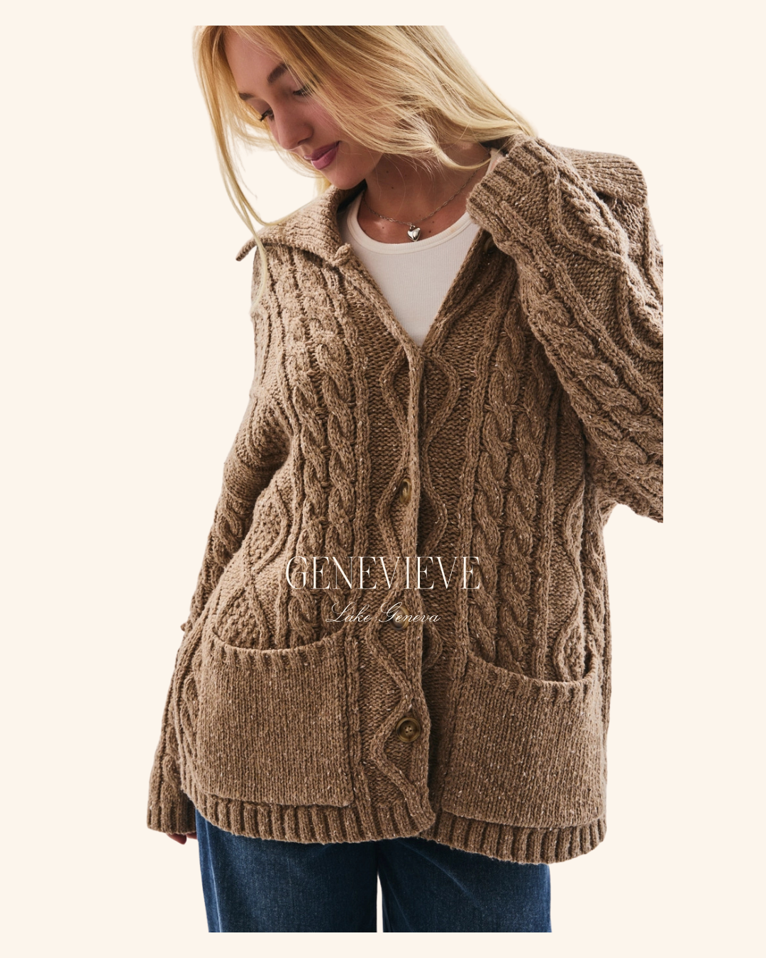 Le Lis Knit Collared Cardigan