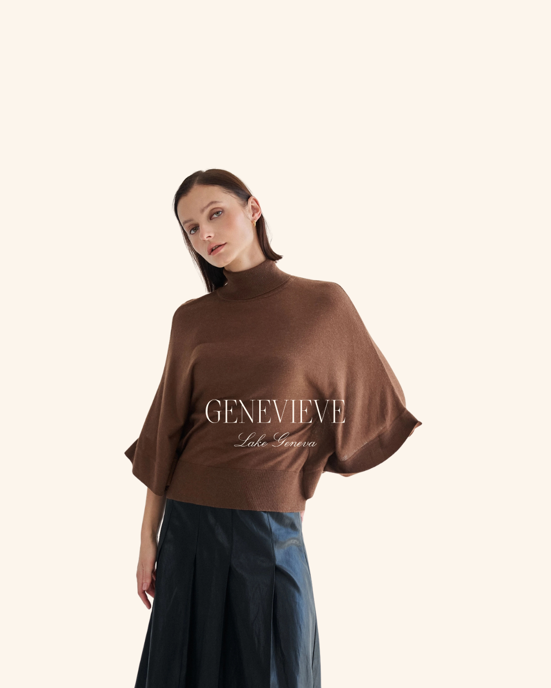 Able Mocha Turtleneck Top