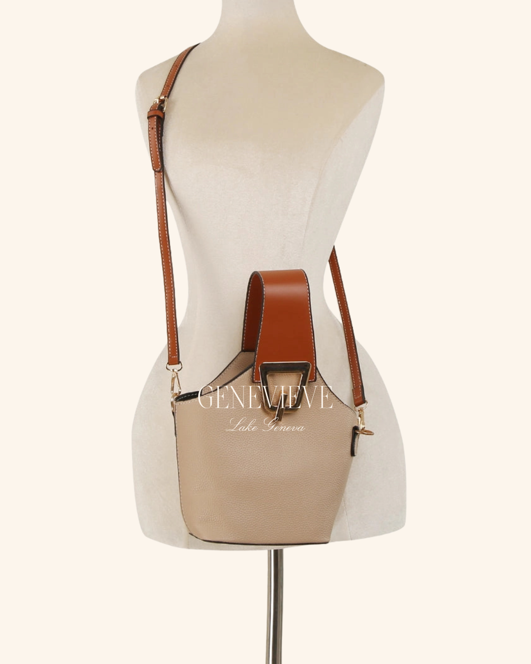 Handbag Factory Contrast Buckle Bag