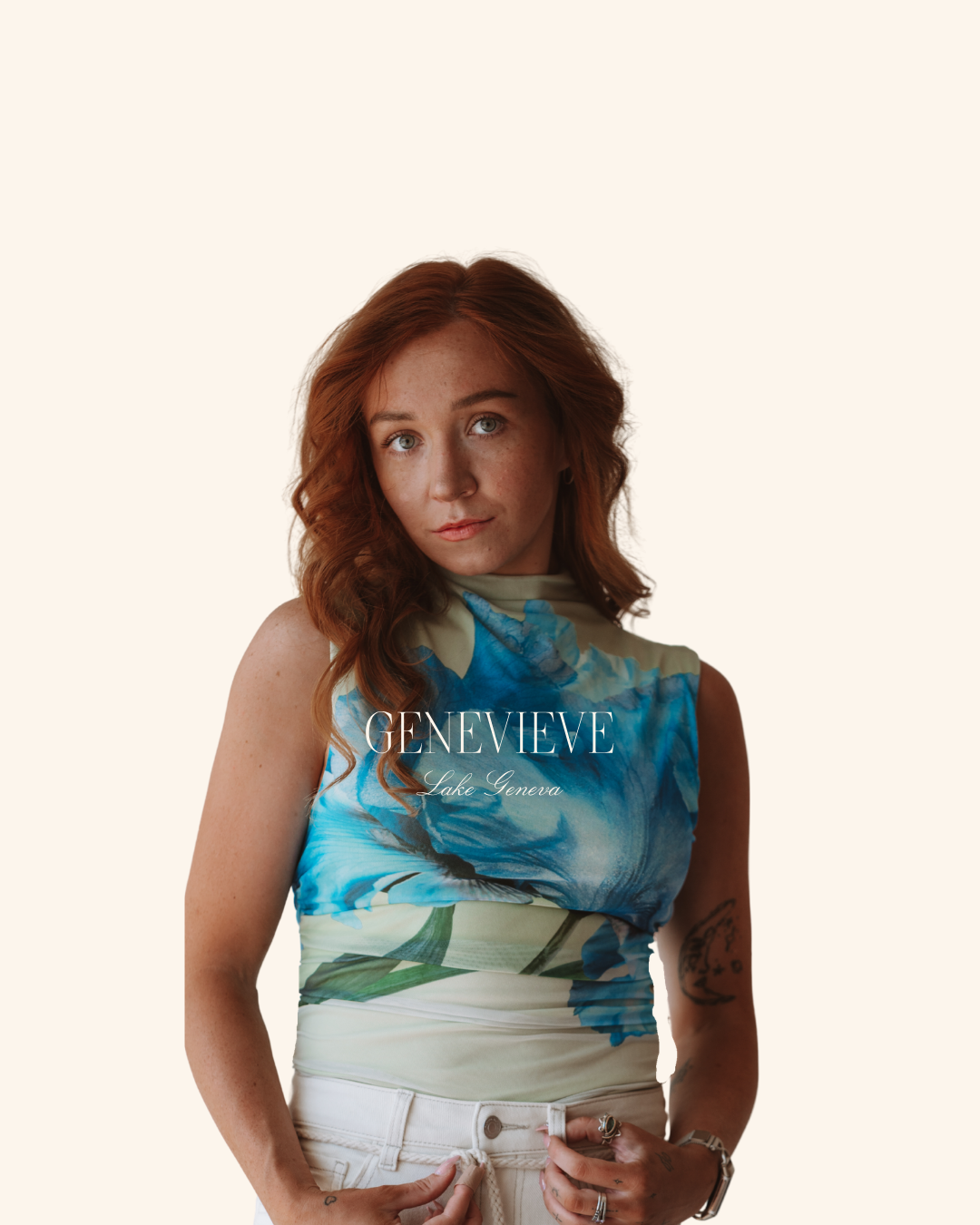 Emory Park Green Floral Mesh Top