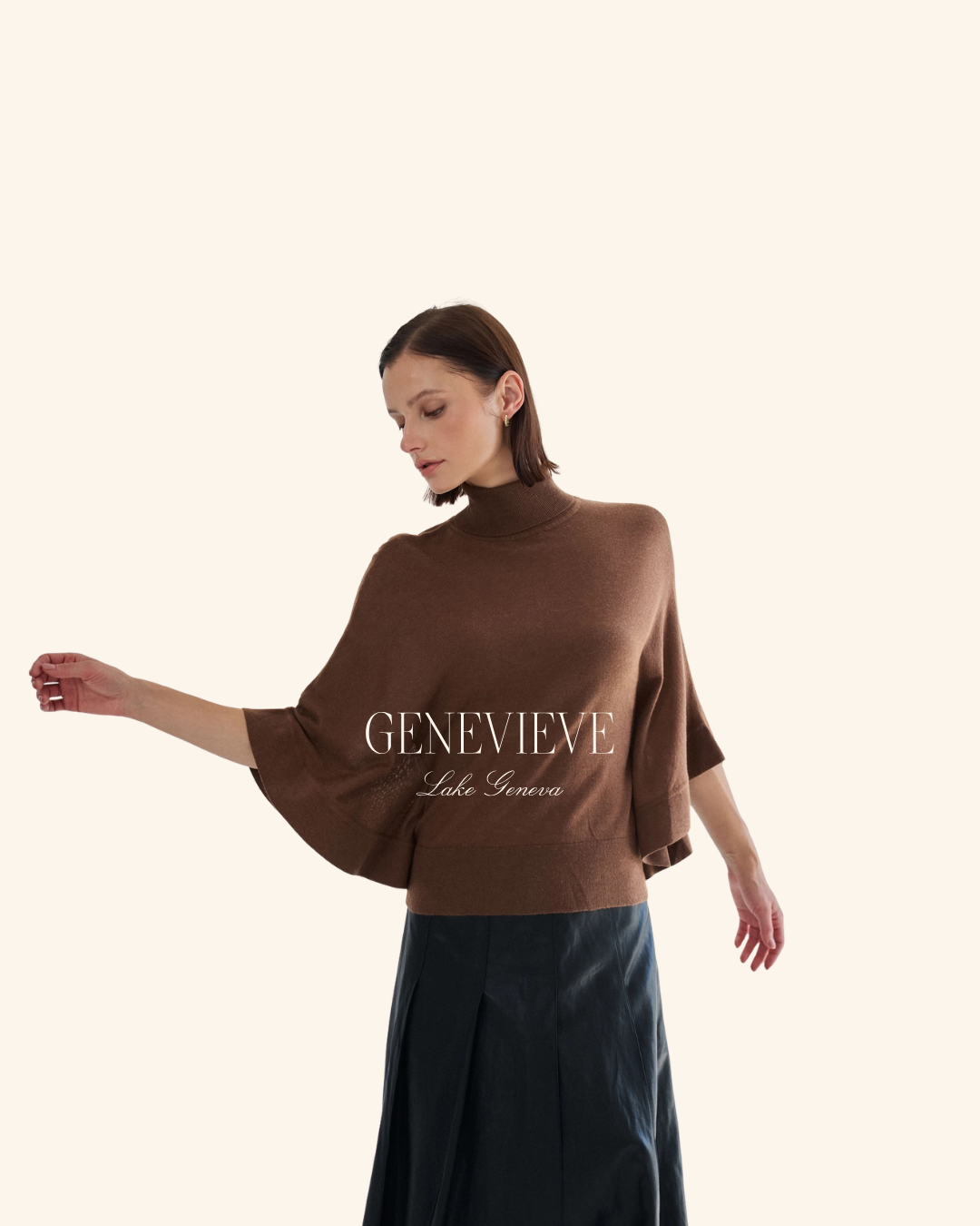 Able Mocha Turtleneck Top