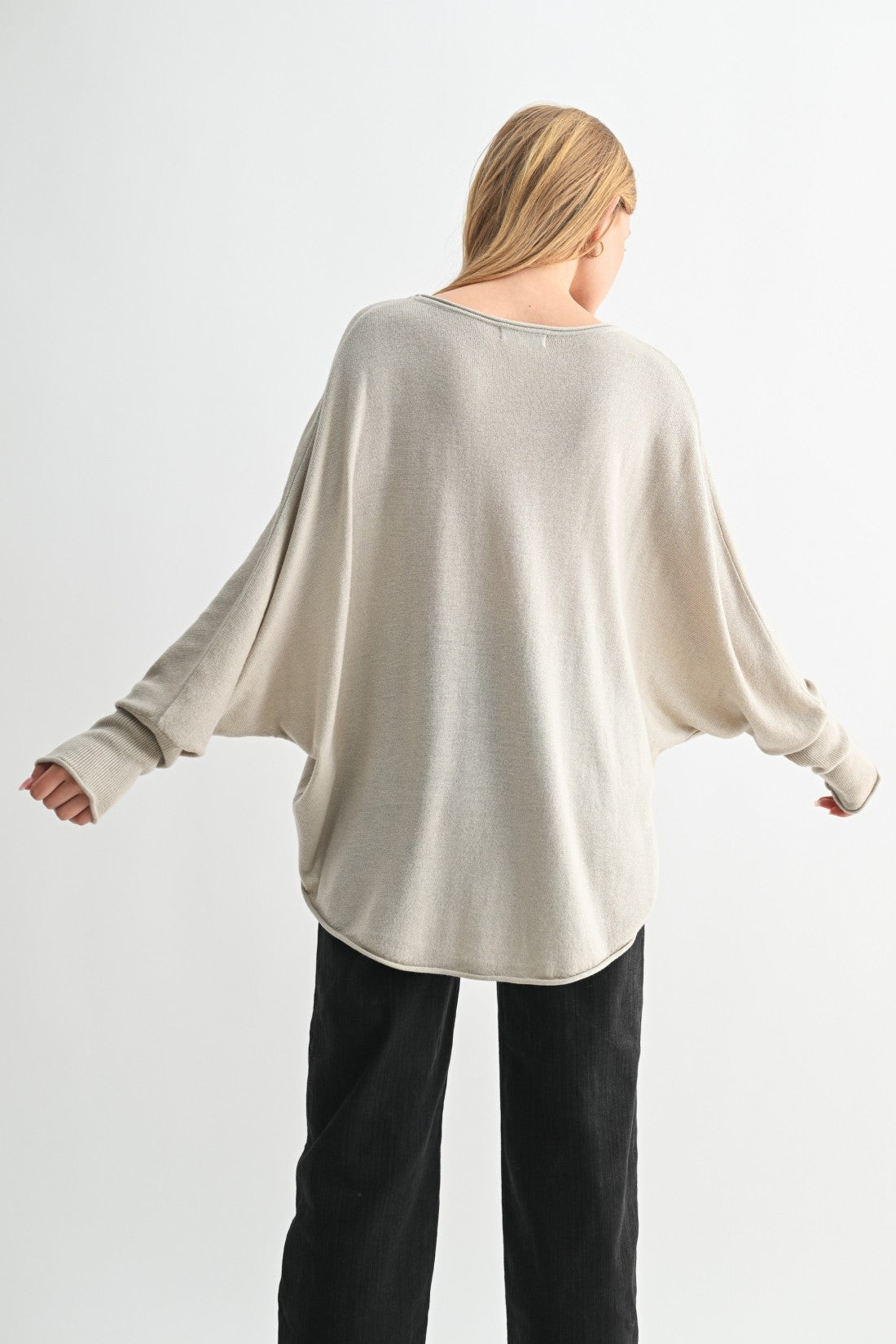 Fun2Fun Boat Neck Dolman Sleeve Sweater
