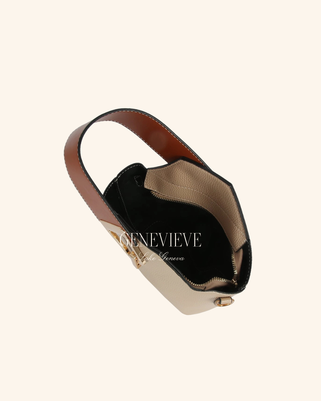 Handbag Factory Contrast Buckle Bag