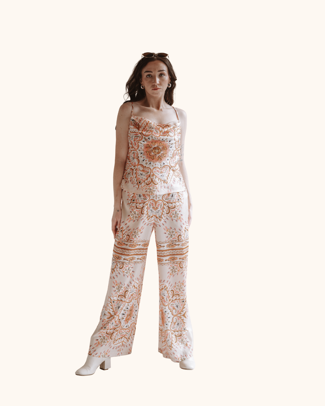 Lucy Paris Printed Cowlneck Top