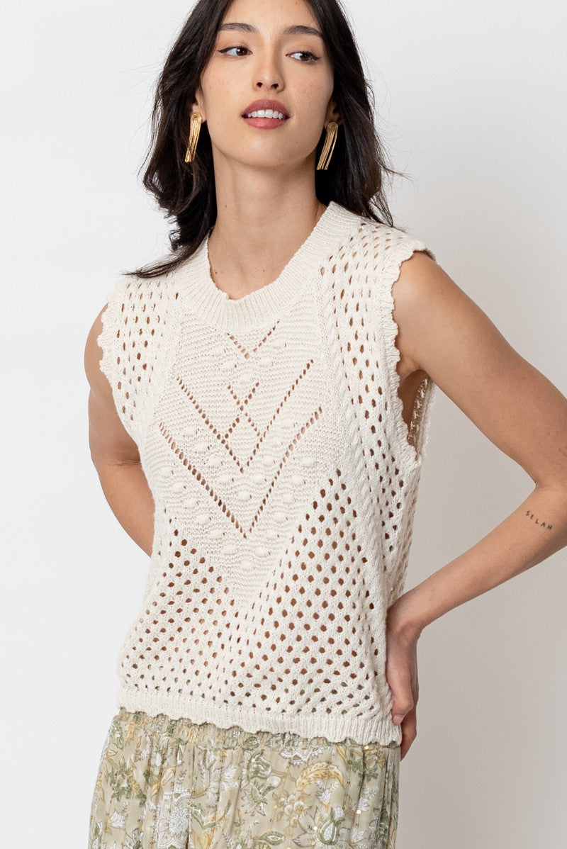 Sleeveless Crochet Sweater Vest Top