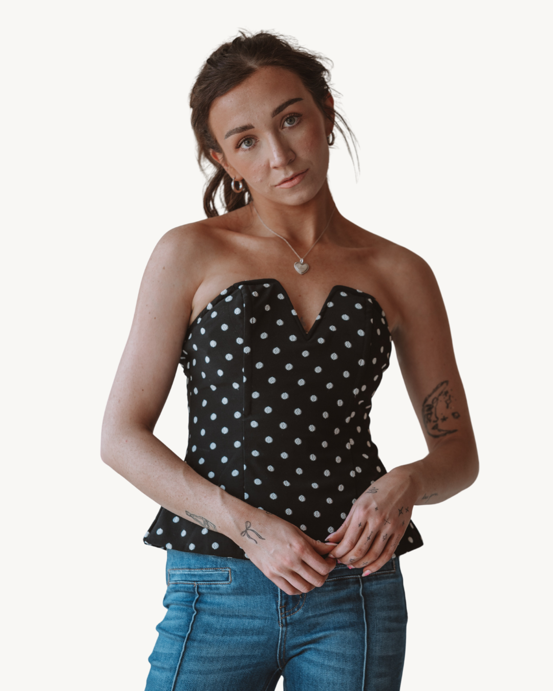 Mable Polka Dot Bustier Top