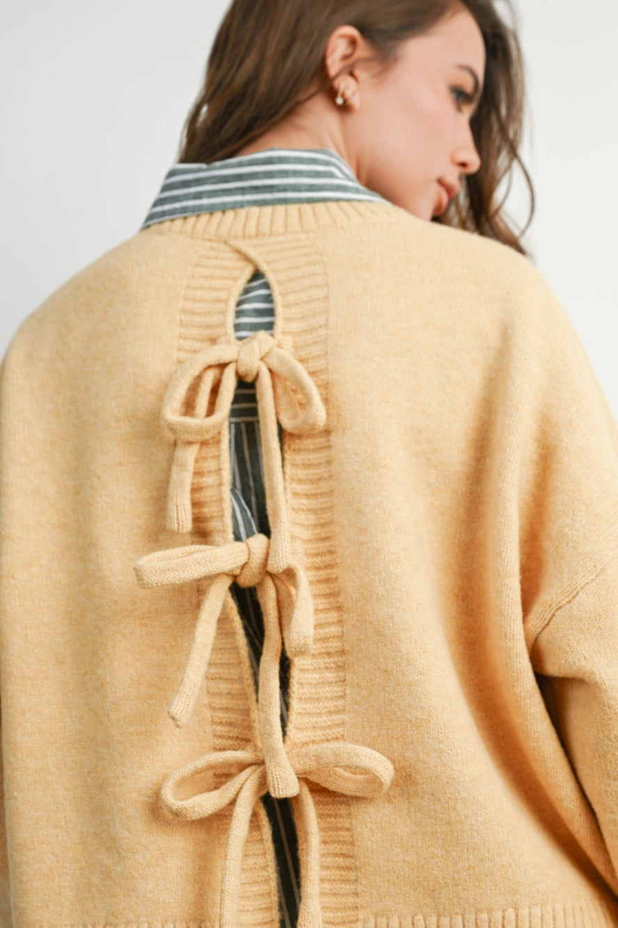 Buttermelon Tie-Back Sweater