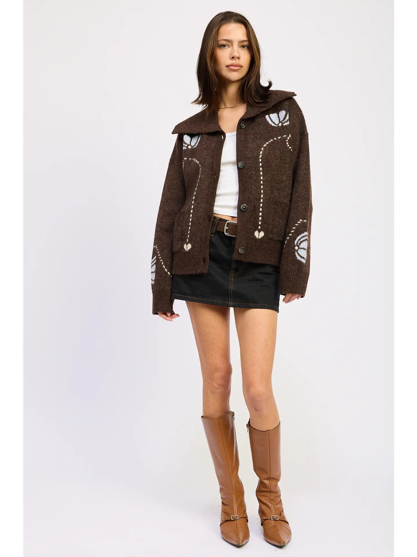 Emory Park Stitched Intarsia Cardigan