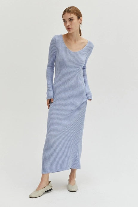 Crescent Textured Rib Sweater Dress