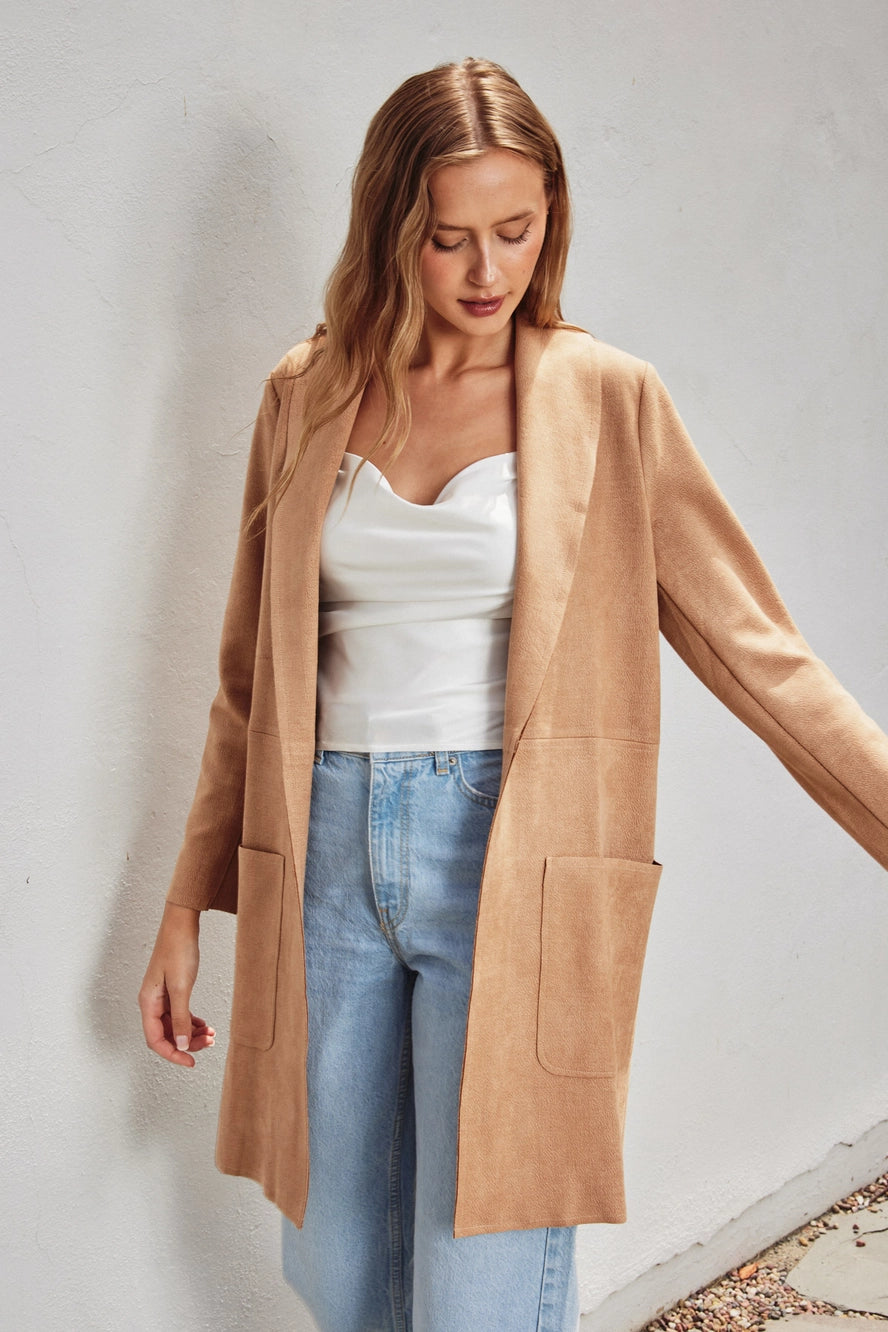 Dress Forum Textured Scuba Open Front Coat&nbsp;