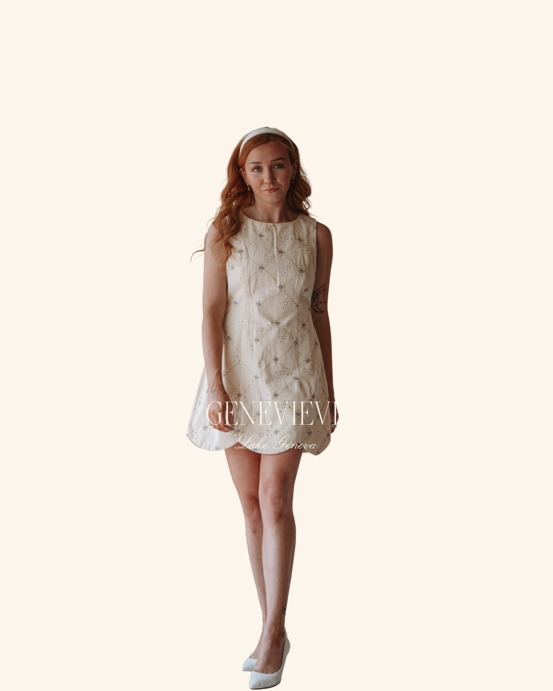 Mable Yellow Scallop Mini Dress