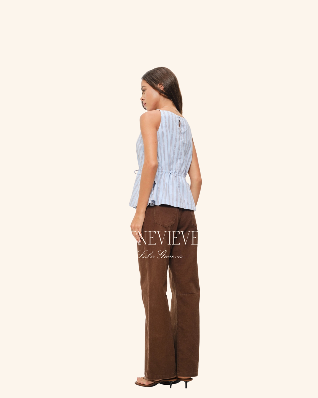 Pretty Garbage Blue Brown Baby Doll Top