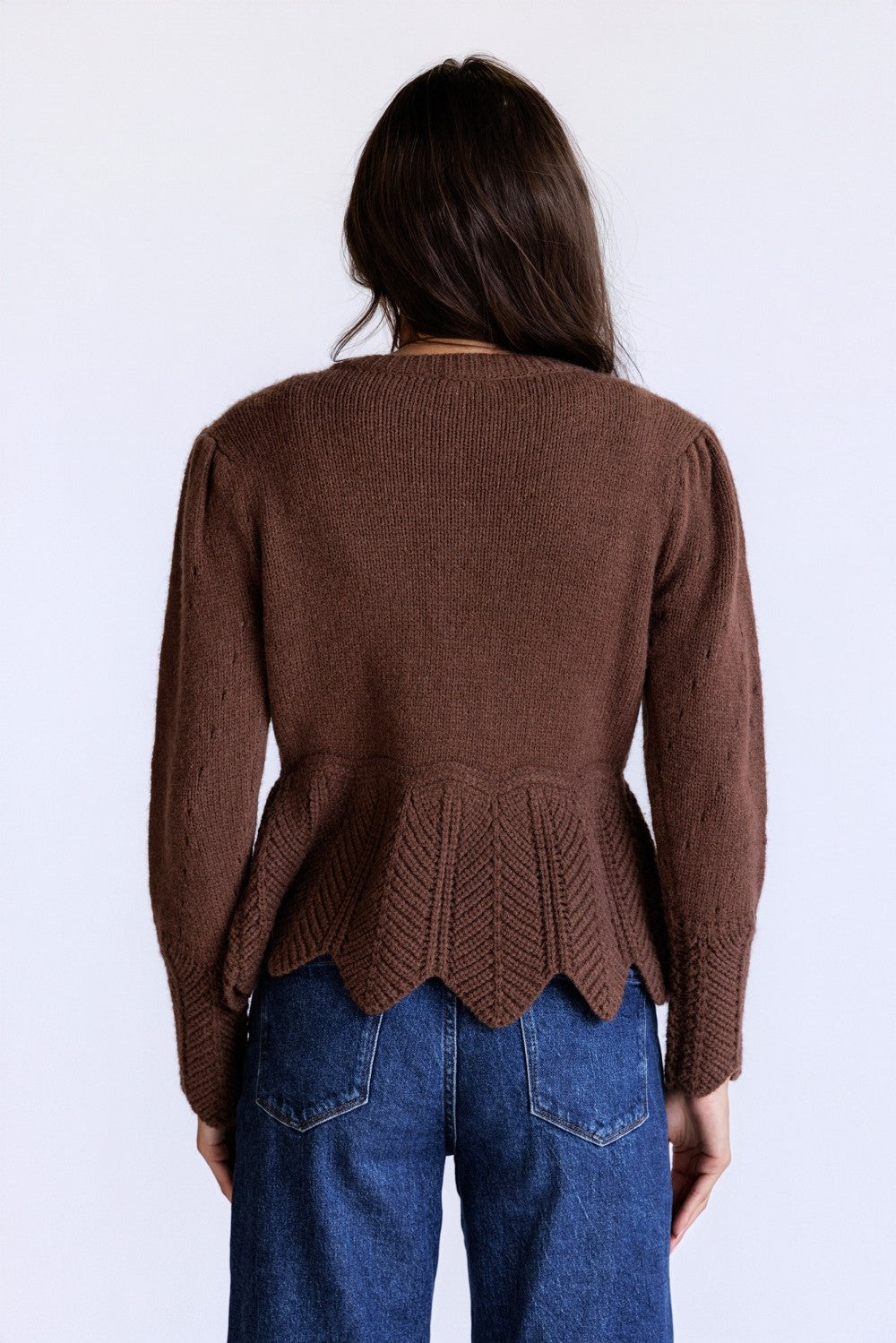 Storia Scallop Trim Knit Cardigan