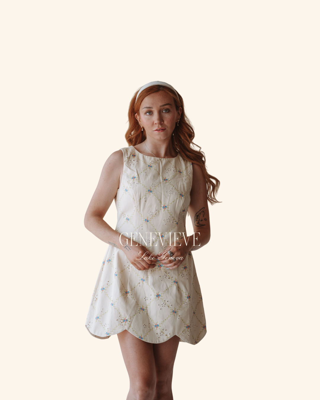 Mable Yellow Scallop Mini Dress