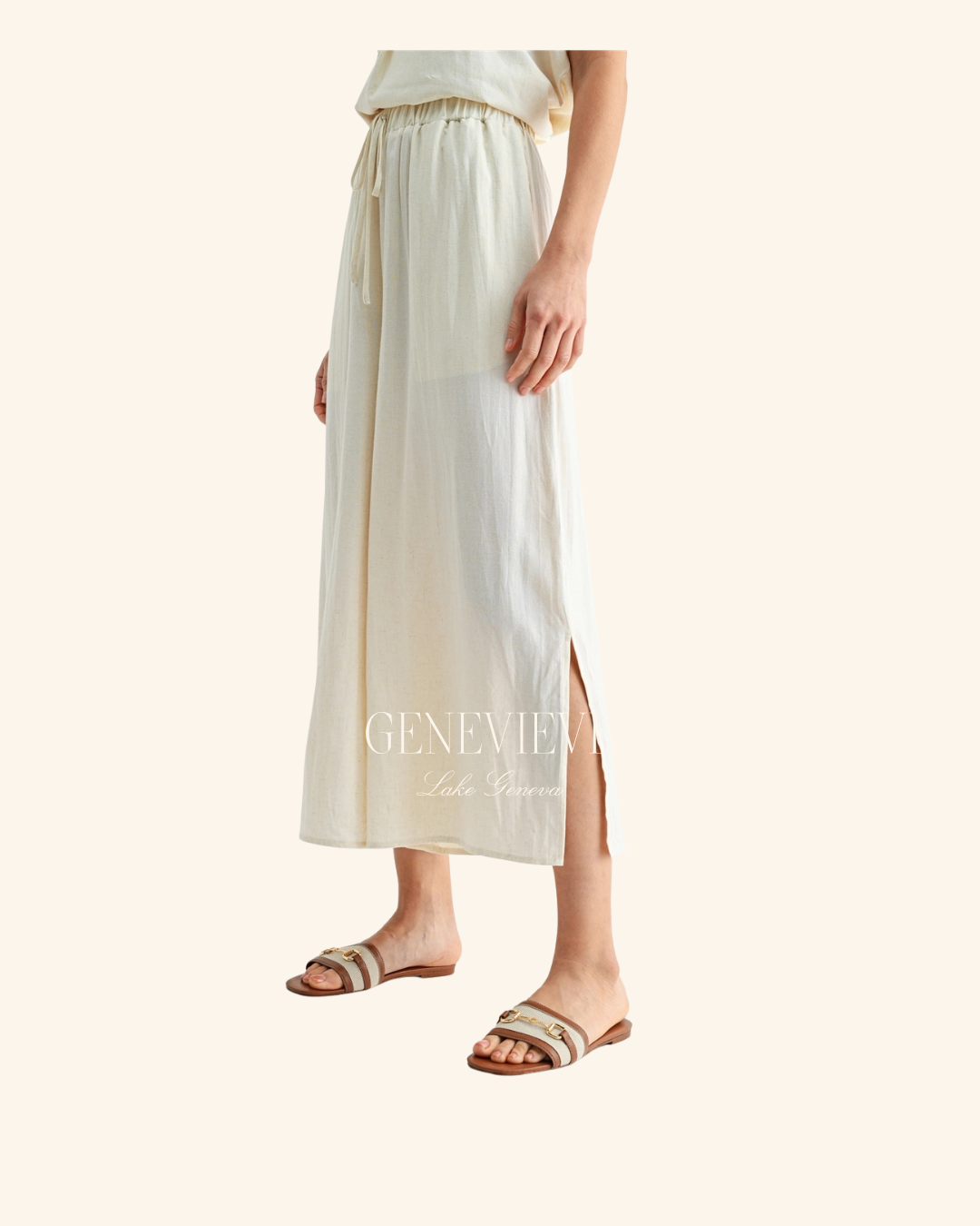 Fun2Fun Side Slit Linen Pant