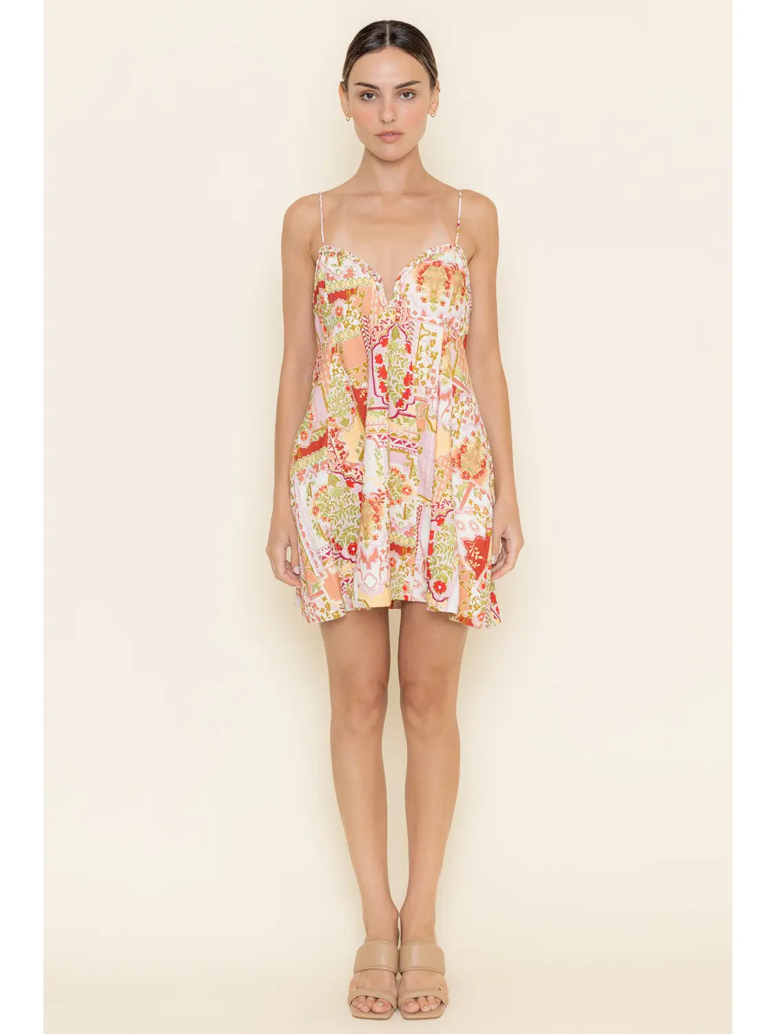FORE Boho Chic Braided Spaghetti Strap Mini dress